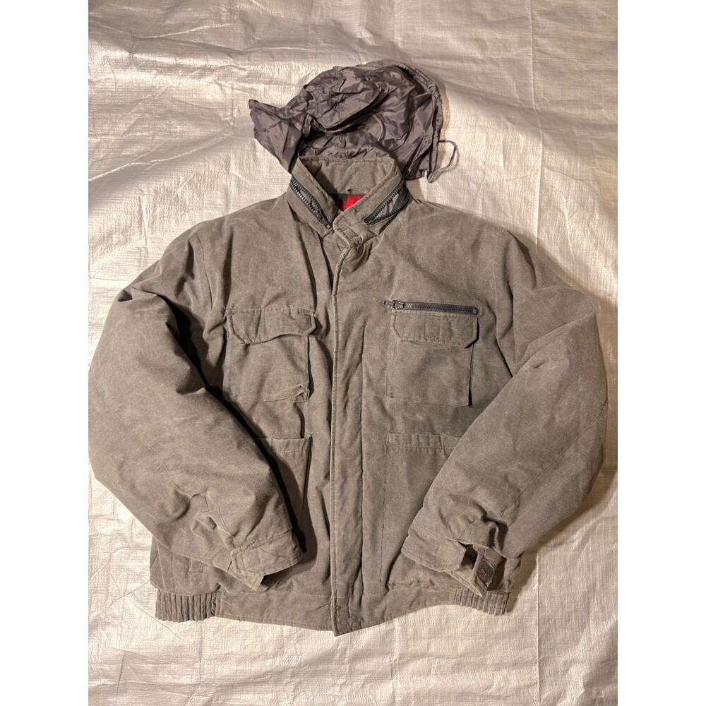 Vintage 80s High Sierra Mervyns Canvas Jacket Mens Medium Red Buffalo Plaid Line